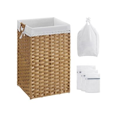 Laundry basket 90 L gray 46 x 33 x 60 cm (L x W x H)