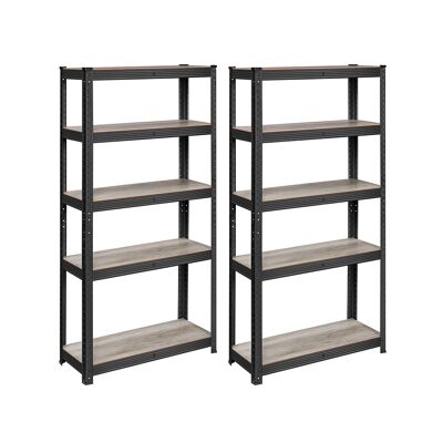 Set of 2 storage lockers height 180 cm silver 180 x 90 x 40 cm (H x L x W)