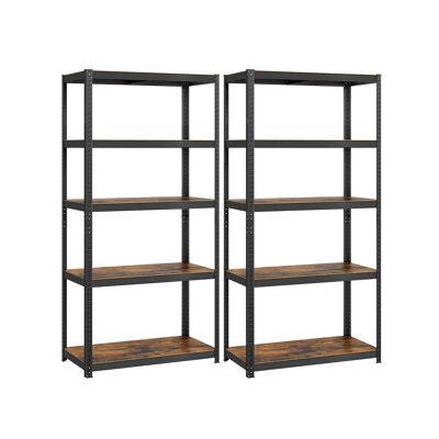 Set of 2 basement shelves 180 cm high gray