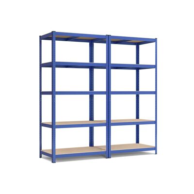Set of 2 basement shelves 200 cm high gray 60 x 120 x 200 cm (D x W x H)