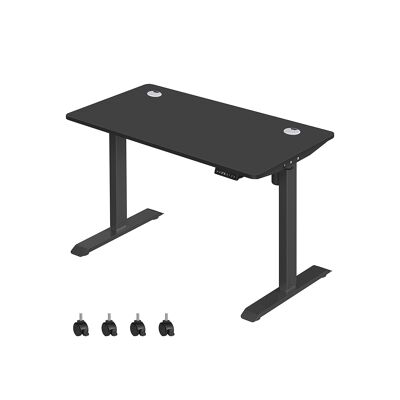 Height adjustable desk with wheels 70 x 140 x (73.5-119) cm (D x W x H)