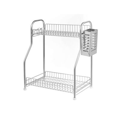 2 tier spice rack silver 31.5 x 18 x 38 cm (L x W x H)