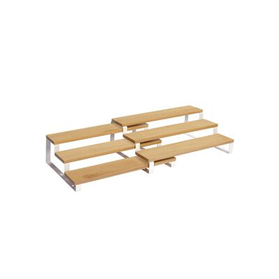 Set of 2 natural white kitchen shelves 32 x 24.5 x 11.2 cm (L x W x H)