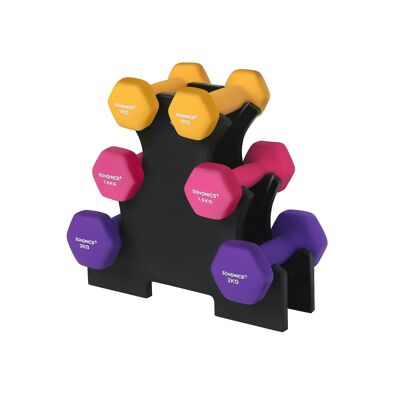 Dumbbell set with dumbbell rack (2x) 13.5 x 6.5 x 6 cm (L x W x H)