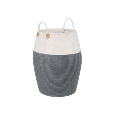 Gray-beige cotton rope basket 50 x 65 cm (Ø x H)