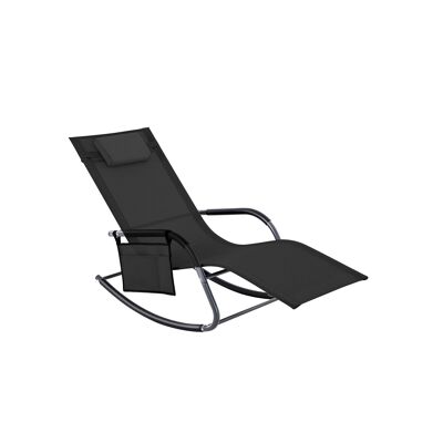 Garden chair black 63 x 147 x 89 cm (L x W x H)