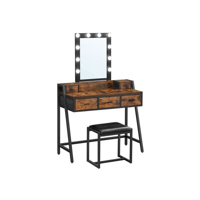 Industrial design dressing table with stool 90 x 40 x 145.5 cm (L x W x H)