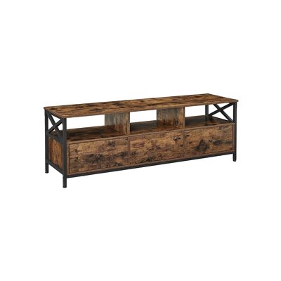 Industrial style TV cabinet with 3 drawers 147 x 40 x 50 cm (L x W x H)