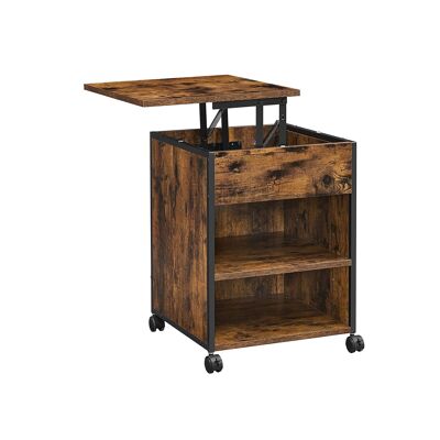 Industrial bedside table on wheels 45 x 45 x 60/73.2 cm (L x W x H)