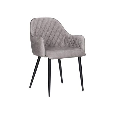 Dining chair with PU coating for dining room gray 54 x 57 x 79.5 cm (L x W x H)