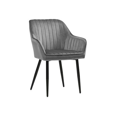 Set of 2 dining chairs armchair light gray 62.5 x 60 x 85 cm (L x W x H)