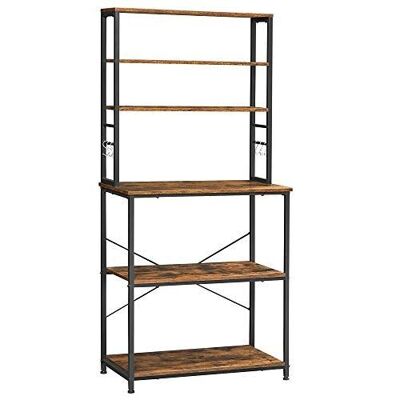 Brown-black vintage industrial design kitchen shelf 80 x 40 x 167 cm (L x W x H)