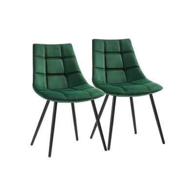 Set of 2 dining chairs green 48.5 x 54 x 79 cm (L x W x H)