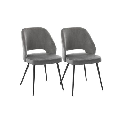 Set of 2 gray dining chairs 47 x 58 x 83.5 cm (L x W x H)