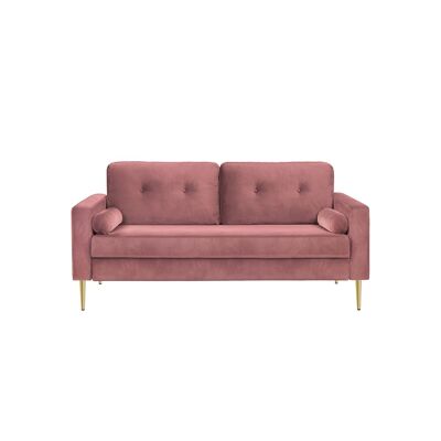 Sofa covered in pink velvet 181 x 82 x 86 cm (L x W x H)