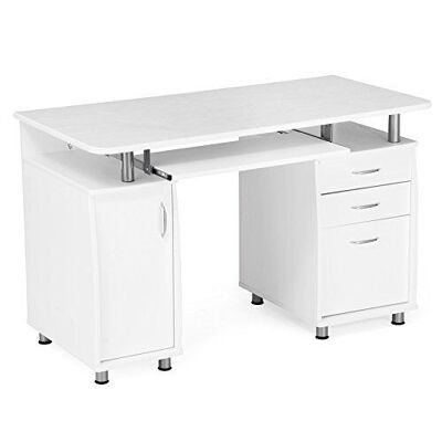 Computer table with keyboard tray and low cabinet 121 x 76 x 60 cm (W x H x D)