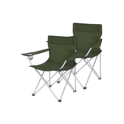 Camping chairs, set of 2, loadable up to 120 kg 84 x 52 x 81 cm (L x W x H)