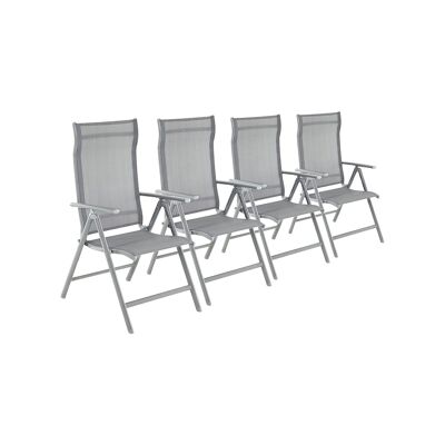 Set of 4 gray garden chairs 56 x 70 x 106 cm (L x W x H)