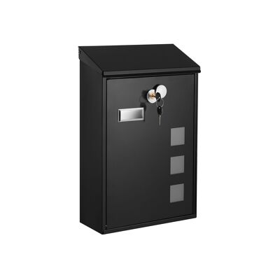 black mailbox 25.5 x 11.5 x 39.5 cm (L x W x H)