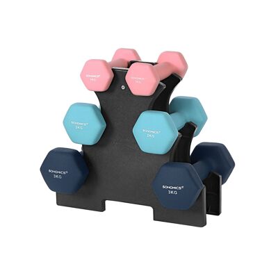 Dumbbell set with dumbbell rack 13.5 x 6.5 x 6 cm (L x W x H)