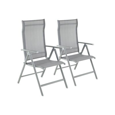 Set of 2 gray garden chairs 56 x 70 x 106 cm (L x W x H)