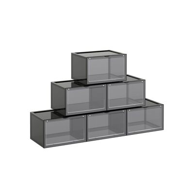 Shoe boxes gray 36 x 28 x 22 cm (L x W x H)