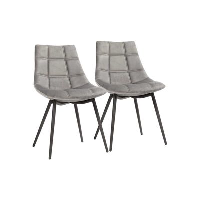 Dining chairs set of 2 gray 49 x 54 x 80 cm (L x W x H)