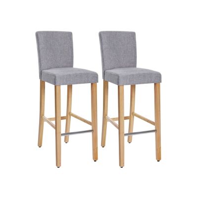 Set of 2 bar stools with backrest 9 x 51.5 cm x 99.5 cm (L x W x H)