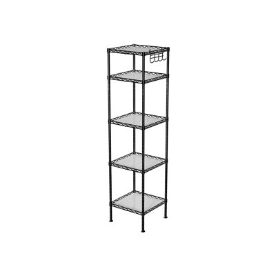 Black metal shelf 30 x 30 x 123.5 cm (L x W x H)