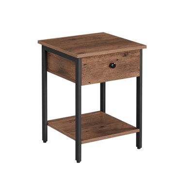 Bedside table with drawer and shelf 40 x 40 x 55 cm (L x W x H)
