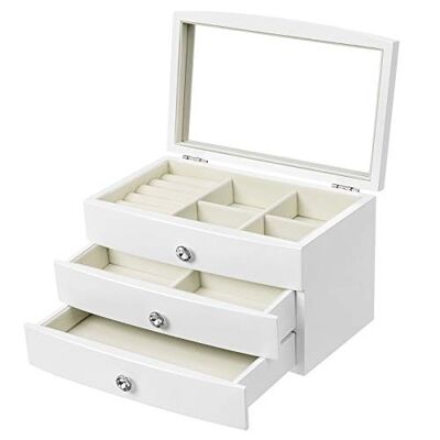 White wood look jewelry box