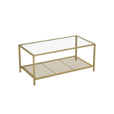 Coffee table with tempered glass top 106 x 55 x 45 cm (L x W x H)