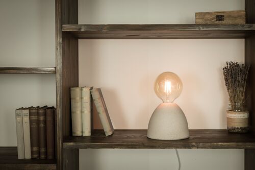 Modern handbuilt white table lamp - A sculpture and a light.
