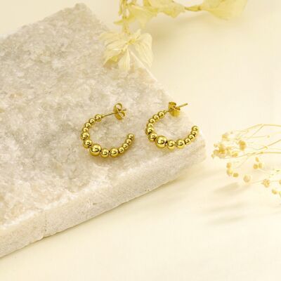 Gold multi ball earrings