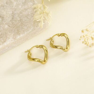 Twisted gold hoop earrings