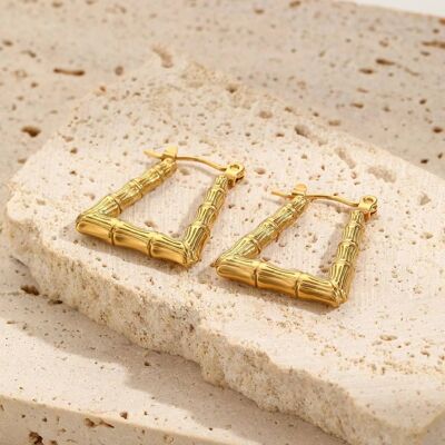 Geometric gold hoop earrings