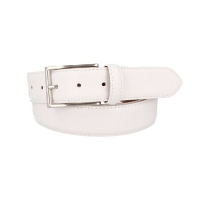 Cintura da uomo in pelle high-tech goffrata bianca business