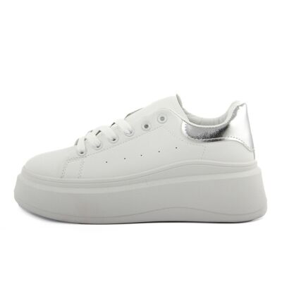 Fashion Attitude Women's Sneakers in Silver color - Heel height: 5cm; Winter Collection; Item FAG_2095_SILVER