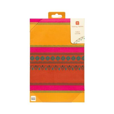 Diwali Yellow, Orange & Pink Paper Table Cover