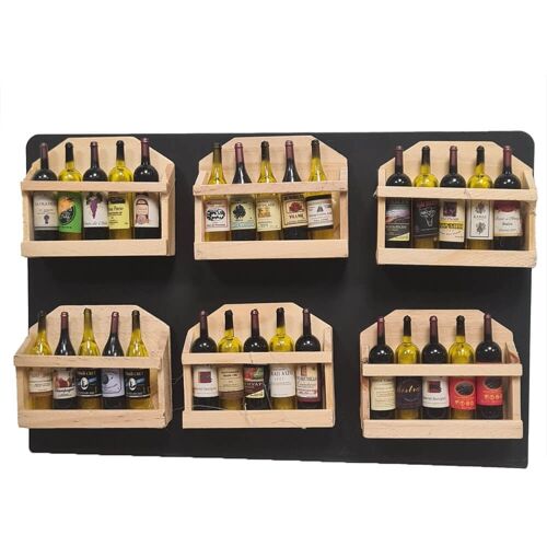 Wooden Magnet with 3 Wine Bottles