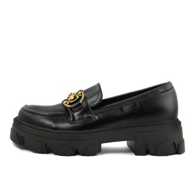 Fashion Attitude Women's Moccasins in Black color - Heel height: 5cm; Winter Collection; Article FAG_G253_NERO