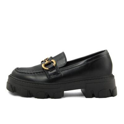 Fashion Attitude Women's Moccasins in Black color - Heel height: 5cm; Winter Collection; Article FAG_G254_NERO