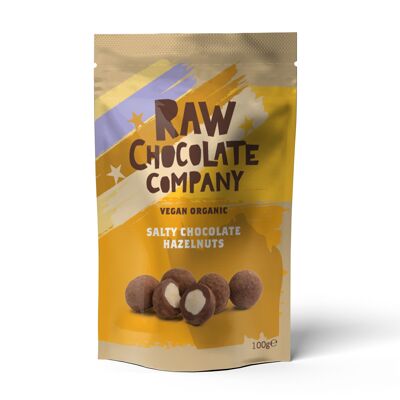 Salty Chocolate Hazelnuts 100g Vegan Organic