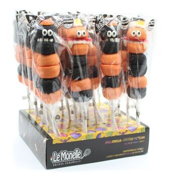 PRÉSENTOIR DE BROCHETTES GUIMAUVE MONSTRE HALLOWEEN 60g - lot de 20 brochettes 2