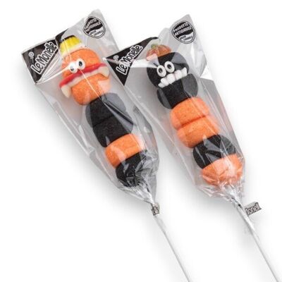 DISPLAY DE BROCHETAS DE MARSHMALLOW DEL MONSTRUO DE HALLOWEEN 60g - juego de 20 brochetas