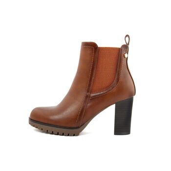 Bottines pour Femme Fashion Attitude de couleur Cuir - Hauteur du talon : 8 cm - Collection Hiver ; Article FAG_SA6200_CAMEL 6