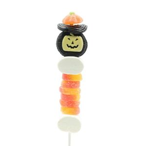 PRÉSENTOIR DE BROCHETTES GUIMAUVE CITROUILLE HALLOWEEN 70g - lot de 20 brochettes