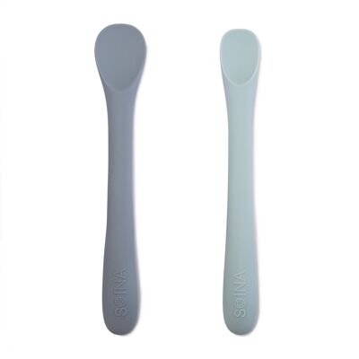 SET CUCCHIANI SVEZZAMENTO (GRIGIO PERLA/CELESTE)