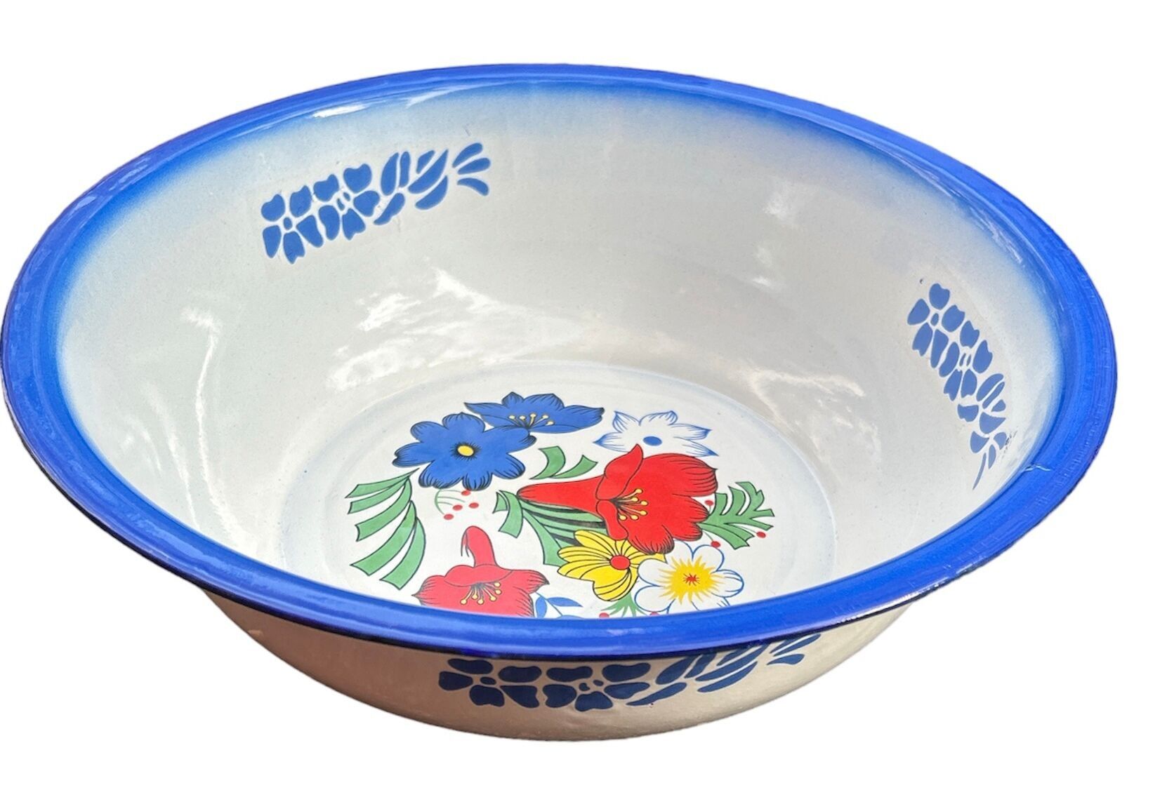 Blau emailliertes Becken