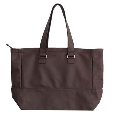 Chocolate leather tote bag
